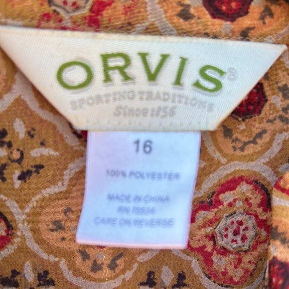 Vintage Orvis Geometric Pattern Button Up Belted Shirt Dress - Picture 5 of 6